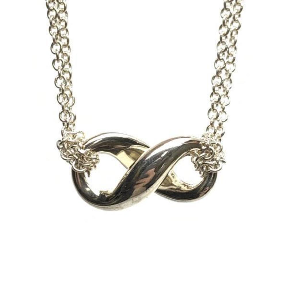 Tiffany Infinity Necklace Double Chain Silver